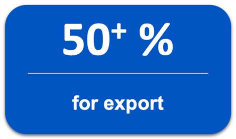 More than 50% for export