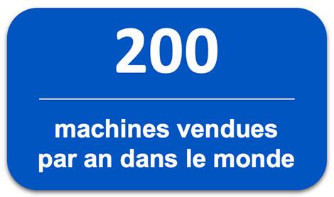 200 machines vendues par an dans le monde